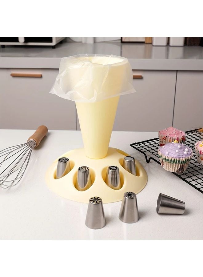 All Yellow Pastry Piping Bag And Tips Holder Durable Plastic Organizer For Cake Decorating Baking Tools - Image 5